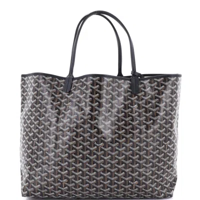 Pre-owned Goyard Saint Louis Tote Coated Canvas Gm In Black