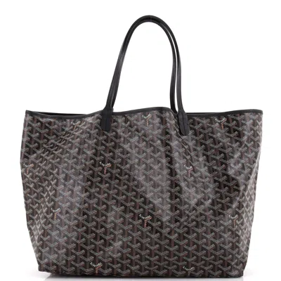 Pre-owned Goyard Saint Louis Tote Coated Canvas Gm In Black