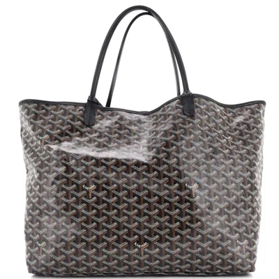 Pre-owned Goyard Saint Louis Tote Coated Canvas Gm In Black