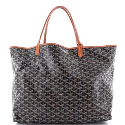 Pre-owned Goyard Saint Louis Tote Coated Canvas Gm In Black