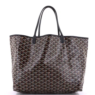 Pre-owned Goyard Saint Louis Tote Coated Canvas Gm In Black