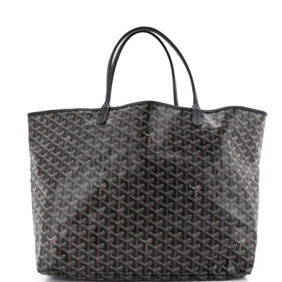 Pre-owned Goyard Saint Louis Tote Coated Canvas Gm In Black