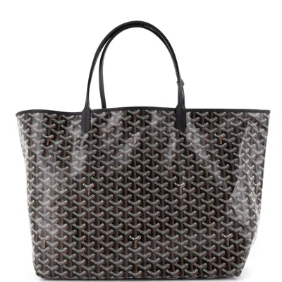 Pre-owned Goyard Saint Louis Tote Coated Canvas Gm In Black