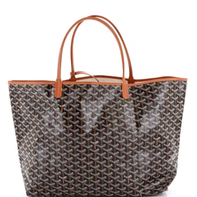 Pre-owned Goyard Saint Louis Tote Coated Canvas Gm In Black