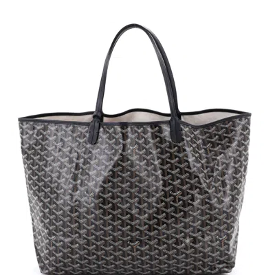 Pre-owned Goyard Saint Louis Tote Coated Canvas Gm In Black