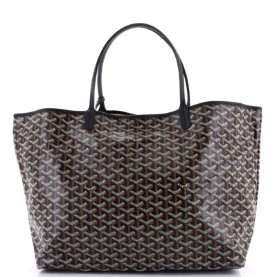 Pre-owned Goyard Saint Louis Tote Coated Canvas Gm In Black