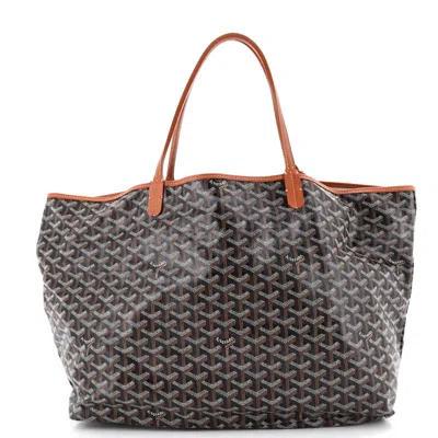 Pre-owned Goyard Saint Louis Tote Coated Canvas Gm In Black