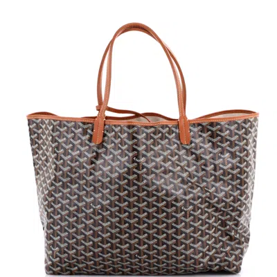 Pre-owned Goyard Saint Louis Tote Coated Canvas Gm In Black