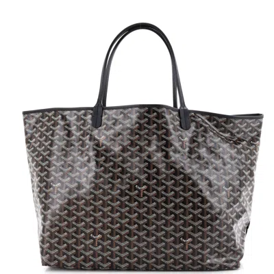 Pre-owned Goyard Saint Louis Tote Coated Canvas Gm In Black