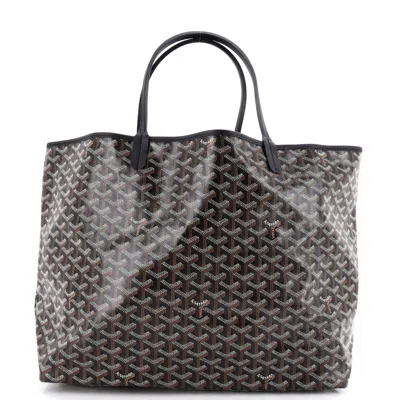 Pre-owned Goyard Saint Louis Tote Coated Canvas Gm In Black