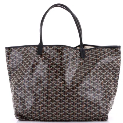 Pre-owned Goyard Saint Louis Tote Coated Canvas Gm In Black