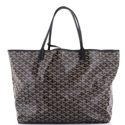 Pre-owned Goyard Saint Louis Tote Coated Canvas Gm In Black