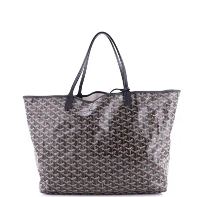 Pre-owned Goyard Saint Louis Tote Coated Canvas Gm In Black