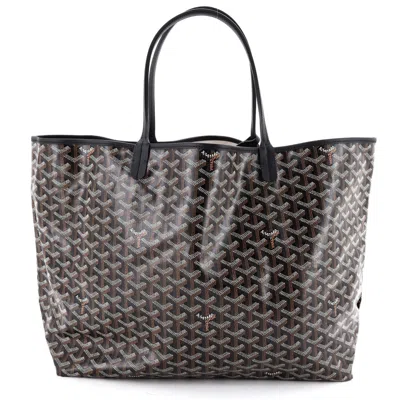 Pre-owned Goyard Saint Louis Tote Coated Canvas Gm In Black