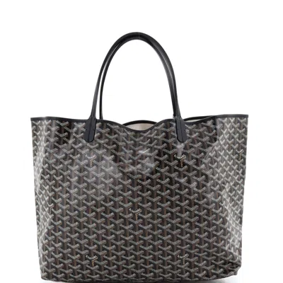 Pre-owned Goyard Saint Louis Tote Coated Canvas Gm In Black