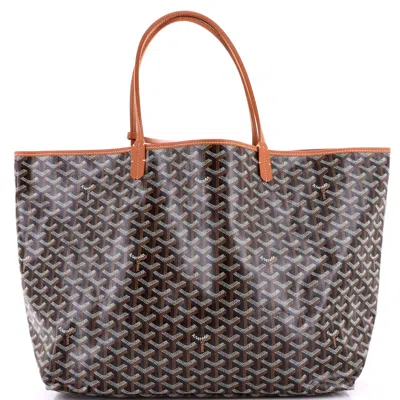 Pre-owned Goyard Saint Louis Tote Coated Canvas Gm In Black