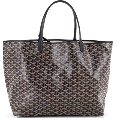 Pre-owned Goyard Saint Louis Tote Coated Canvas Gm In Black