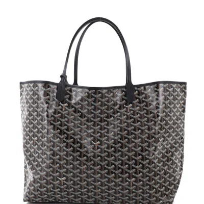 Pre-owned Goyard Saint Louis Tote Coated Canvas Gm In Black