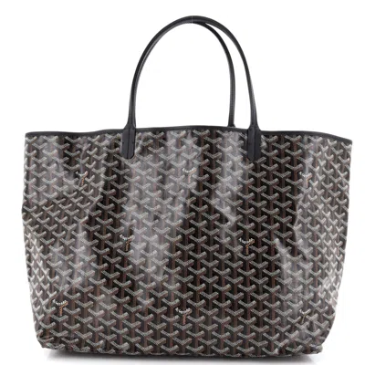 Pre-owned Goyard Saint Louis Tote Coated Canvas Gm In Black