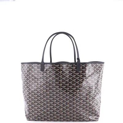 Pre-owned Goyard Saint Louis Tote Coated Canvas Gm In Black