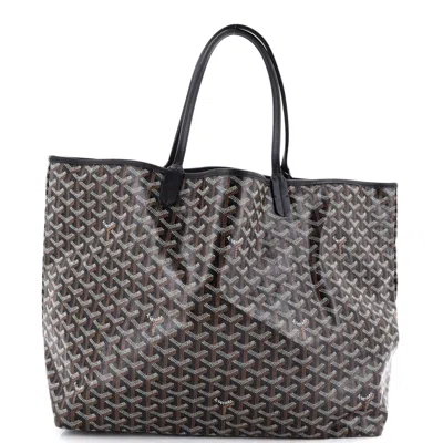 Pre-owned Goyard Saint Louis Tote Coated Canvas Gm In Black