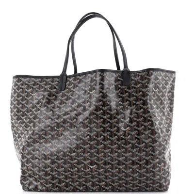 Pre-owned Goyard Saint Louis Tote Coated Canvas Gm In Black