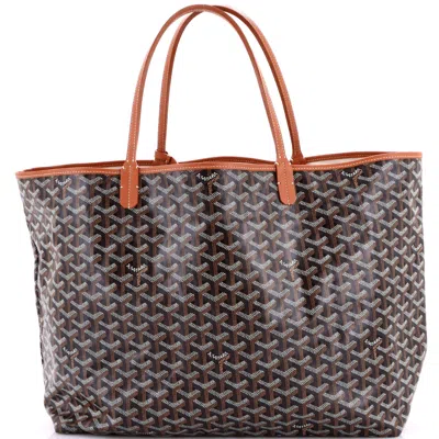 Pre-owned Goyard Saint Louis Tote Coated Canvas Gm In Black