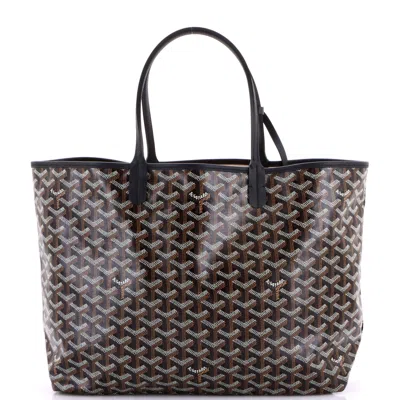 Pre-owned Goyard Saint Louis Tote Coated Canvas Gm In Black