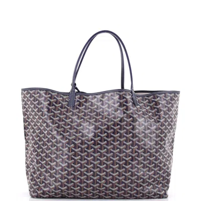 Goyard Saint Louis Tote Coated Canvas Gm In Blue