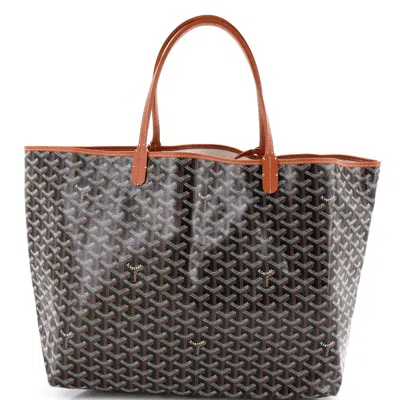 Pre-owned Goyard Saint Louis Tote Coated Canvas Gm In Brown