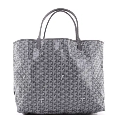 Pre-owned Goyard Saint Louis Tote Coated Canvas Gm In Gray