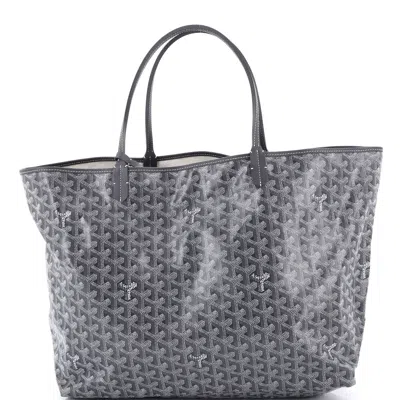 Pre-owned Goyard Saint Louis Tote Coated Canvas Gm In Gray
