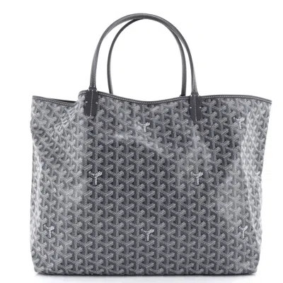 Pre-owned Goyard Saint Louis Tote Coated Canvas Gm In Gray
