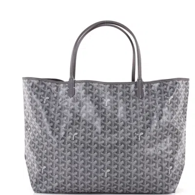 Pre-owned Goyard Saint Louis Tote Coated Canvas Gm In Gray