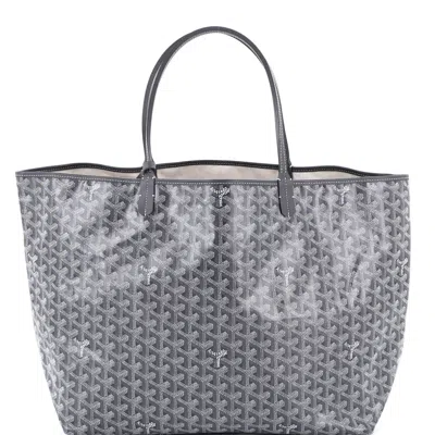 Pre-owned Goyard Saint Louis Tote Coated Canvas Gm In Gray
