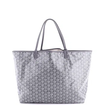Pre-owned Goyard Saint Louis Tote Coated Canvas Gm In Gray