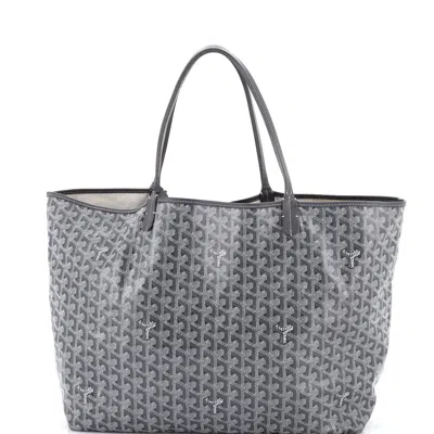 Pre-owned Goyard Saint Louis Tote Coated Canvas Gm In Gray