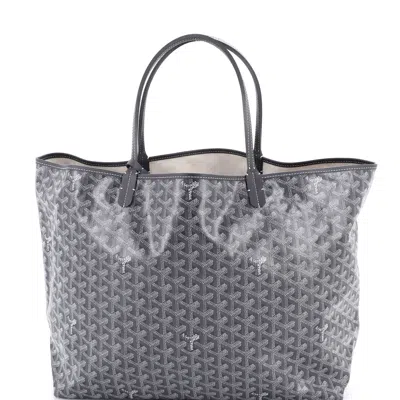 Pre-owned Goyard Saint Louis Tote Coated Canvas Gm In Gray
