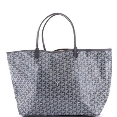 Pre-owned Goyard Saint Louis Tote Coated Canvas Gm In Gray