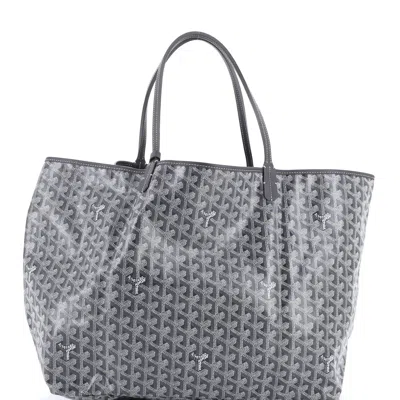 Pre-owned Goyard Saint Louis Tote Coated Canvas Gm In Gray
