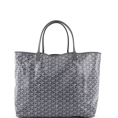 Pre-owned Goyard Saint Louis Tote Coated Canvas Gm In Gray