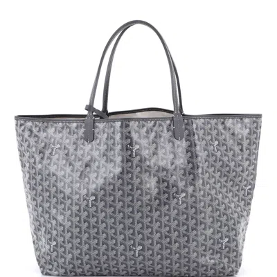 Pre-owned Goyard Saint Louis Tote Coated Canvas Gm In Gray