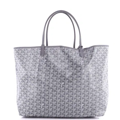 Pre-owned Goyard Saint Louis Tote Coated Canvas Gm In Gray