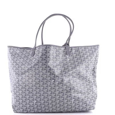 Pre-owned Goyard Saint Louis Tote Coated Canvas Gm In Gray