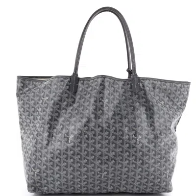 Pre-owned Goyard Saint Louis Tote Coated Canvas Gm In Gray