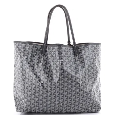 Pre-owned Goyard Saint Louis Tote Coated Canvas Gm In Gray