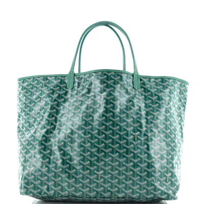 Pre-owned Goyard Saint Louis Tote Coated Canvas Gm In Green