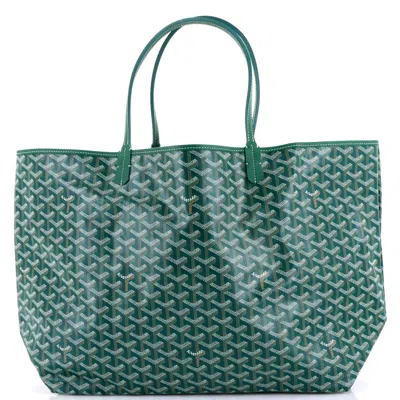 Pre-owned Goyard Saint Louis Tote Coated Canvas Gm In Green