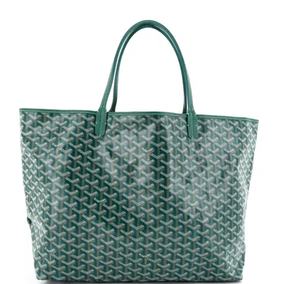 Pre-owned Goyard Saint Louis Tote Coated Canvas Gm In Green