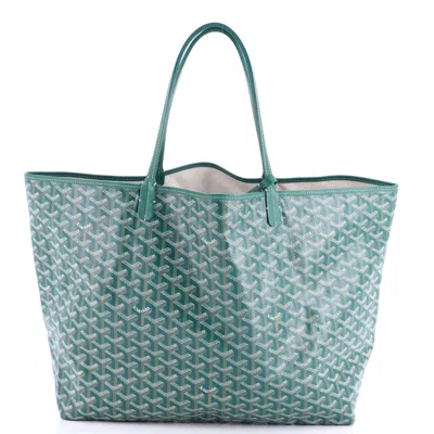 Pre-owned Goyard Saint Louis Tote Coated Canvas Gm In Green
